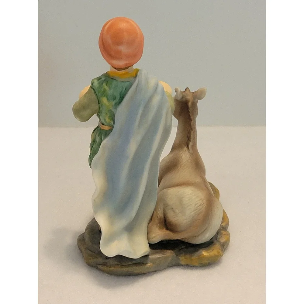 Avon Drummer Boy w/‎ Donkey Figurine Holiday Treasures Nativity 2003 Christmas
